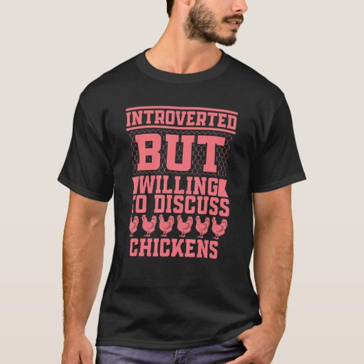 ニワトリ農場のオーナーのメスニワトリ Tシャツ (正面)