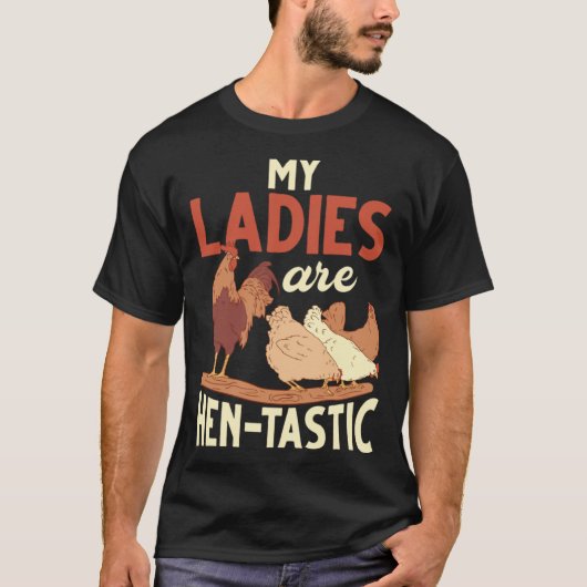 ニワトリ農家と農家は趣味でニワトリを育てる Tシャツ (正面)