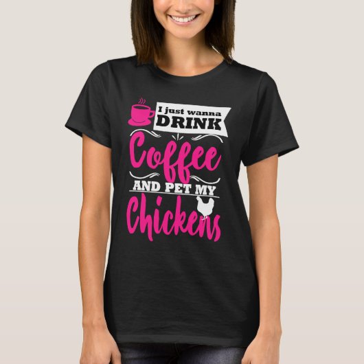 ニワトリ農家コーヒーママの冗談 Tシャツ (正面)
