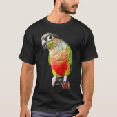 ニワトリ鳥の緑の頬の鳥への愛 Tシャツ (正面)
