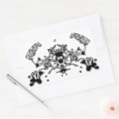 ニワトリ3 長方形シール (封筒)