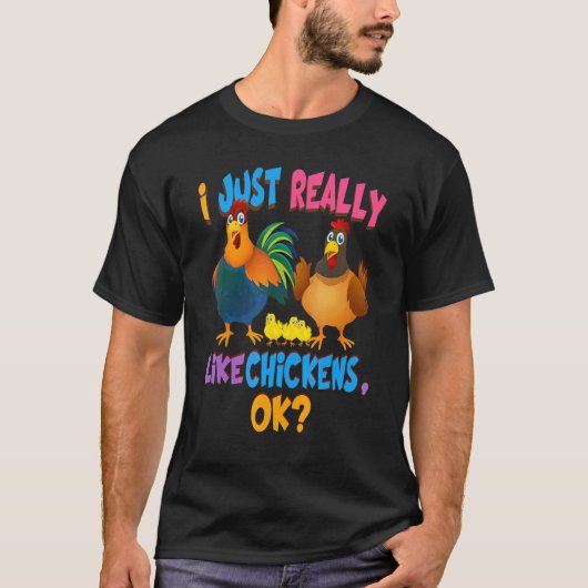 ニワトリ ただニワトリが好きなの認める Tシャツ (正面)