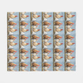 ニワトリ・ガロール フリースブランケット (正面(横))