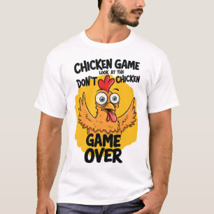 ニワトリ ゲーム ニワトリを見ないで コメディ メモ Tシャツ