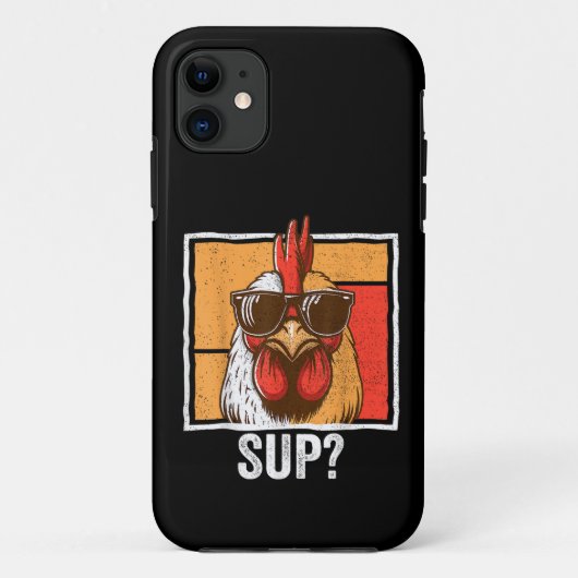 ニワトリ サングラス アニマル ファーム おもしろい 農家 Case-Mate iPhoneケース (裏面)