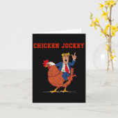 ニワトリ ジョッキー 笑える トランプ ジョーク カード (黄色い花)