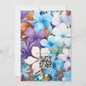 ニワトリ、ターコイズ、赤褐色結婚の 招待状 (裏面)