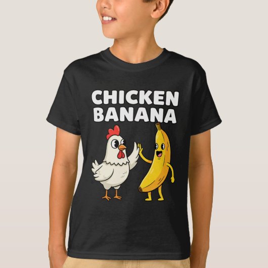 ニワトリ ナナ ハイタッチ 楽しい Tシャツ (正面)