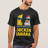 ニワトリ バナナ おもしろ DJ メメ デザイン Tシャツ (正面)