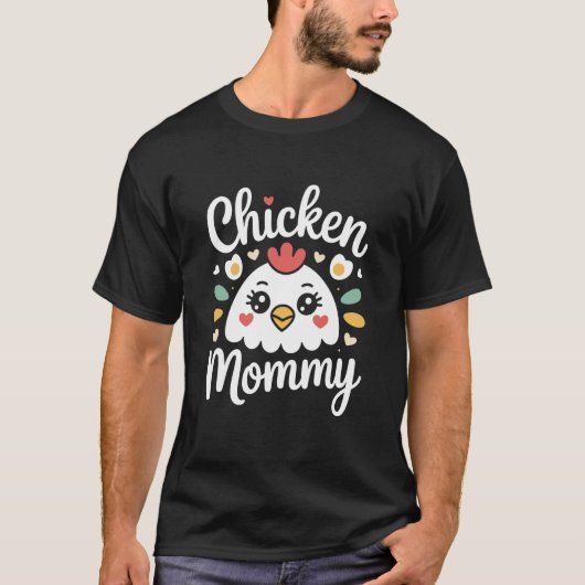 ニワトリ ママ ひよこ お母さん 農家 鳥 ママ Tシャツ (正面)