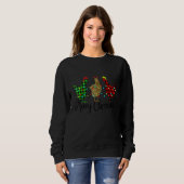 ニワトリ メリークリスマス 赤 緑 Plaid ヒョウ柄 パ スウェットシャツ (正面フル)