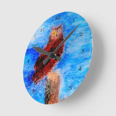 ニワトリ ラウンド壁時計 (傾斜)