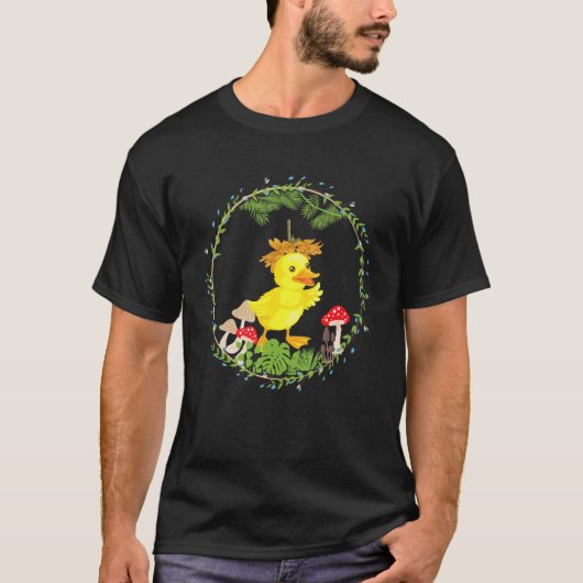 ニワトリ 森のコテージ Tシャツ (正面)