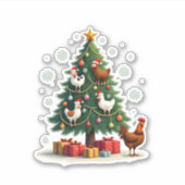 ニワトリ 牛 ヤギ 馬 農場の動物 農家のクリスマス シール (正面)