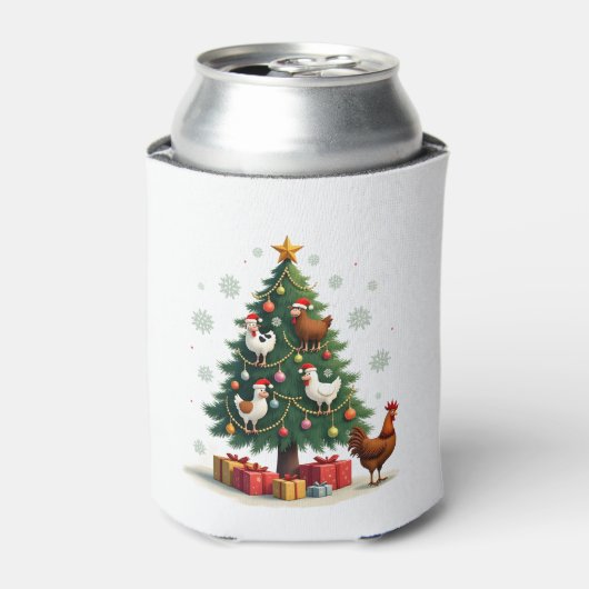 ニワトリ 牛 ヤギ 馬 農場 動物 農家 クリスマス 缶クーラー (缶正面)