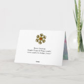 ニワトリ、花、イースター卵の金ゴールド青いきらめき シーズンカード (裏面)