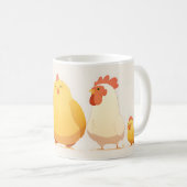 ニワトリ(鶏、鶏、雛) コーヒーマグカップ (正面右)