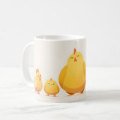 ニワトリ(鶏、鶏、雛) コーヒーマグカップ (正面左)