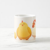 ニワトリ(鶏、鶏、雛) コーヒーマグカップ (中央)