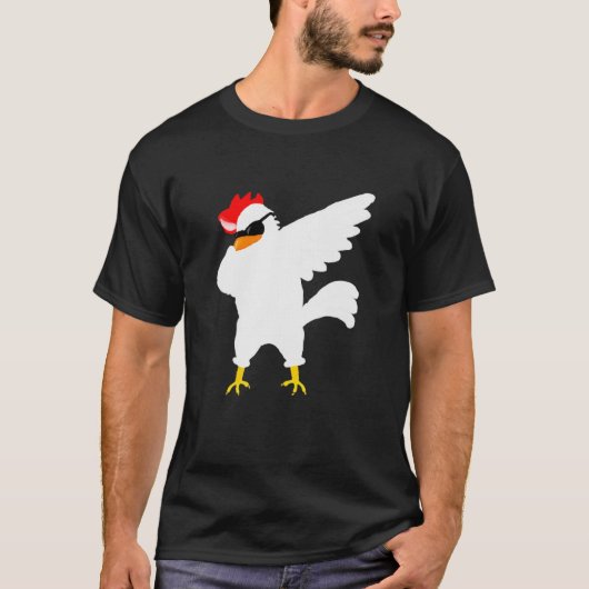 ニワトリDab サングラス ニワトリ語り部 クール Tシャツ (正面)
