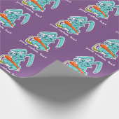 ニンおもしろいジンの甘い漫画を描いたウサギ ラッピングペーパー (角)