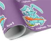 ニンおもしろいジンの甘い漫画を描いたウサギ ラッピングペーパー (ロールコーナー)