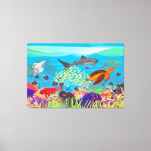 ニンガロカラフルリーフ キャンバスプリント (正面)