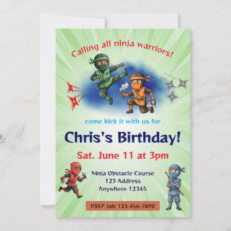 ニンジャウォリアー誕生日 招待状