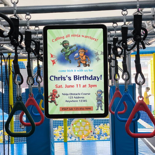 ニンジャウォリアー誕生日 招待状