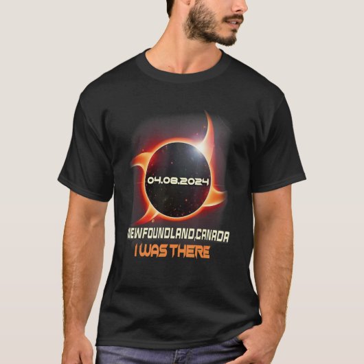 ニンジャ手裏剣 2024年皆既日食 ニューファンドランド島 Tシャツ (正面)