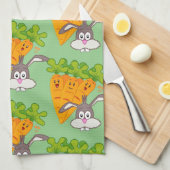 ニンジンうさぎキッチンハンドタオル キッチンタオル (四つ折り)