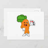 ニンジンがポーカーでトランプを使う ポストカード (正面/裏面)