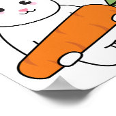 ニンジンが入った可愛いウサギ ポスター (角)