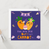 ニンジンしゃれの誕生日 - 面白いお誕生日おめでとう カード (正面/裏面インサイチュ)