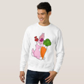 ニンジンとハートのウサギ スウェットシャツ (正面フル)