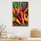 ニンジンとビーツルートプリント ポスター (キッチン)