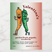 ニンジンとペッパーpals漫画エスカベチェ漬物 フードラベル (シングルラベル)