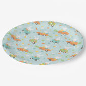 ニンジンと卵の車ミントのかわいいイースターバニー ペーパープレート (アングル)