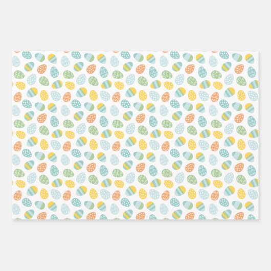 ニンジンと卵車のキュートなイースターバニー ラッピングペーパーシート (正面3)