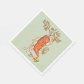 ニンジンと戦うおもしろい野菜 スタンダードランチョンナプキン (角)