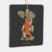 ニンジンと戦うおもしろい野菜 セラミックオーナメント (右)