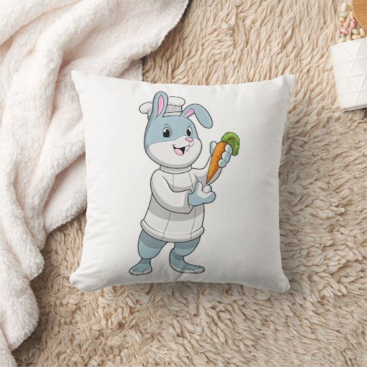 ニンジンと調理師としてのウサギ クッション (ブランケット)
