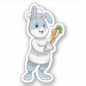 ニンジンと調理師としてのウサギ シール (正面)