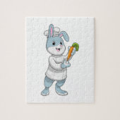 ニンジンと調理師としてのウサギ ジグソーパズル (縦)