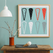 ニンジンのアイコンオレンジ色の白黒ポスター ポスター