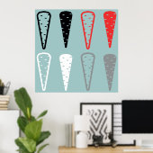 ニンジンのアイコンオレンジ色の白黒ポスター ポスター (ホームオフィス)