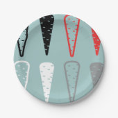 ニンジンのアイコンオレンジ色白黒紙プレート ペーパープレート (正面)