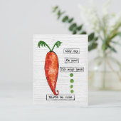 ニンジンのグリーティンおもしろいグカード – 野菜 – 素敵 カード (スタンド正面)