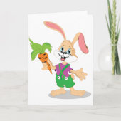 ニンジンのグリーティングカードを持つイースターバニー シーズンカード (正面)