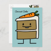ニンジンのケーキのスライスの乳歯のアイシングデザート ポストカード (正面/裏面)
